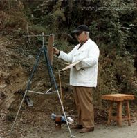 Jaume Pla pintant Rore i Alzina (1980)